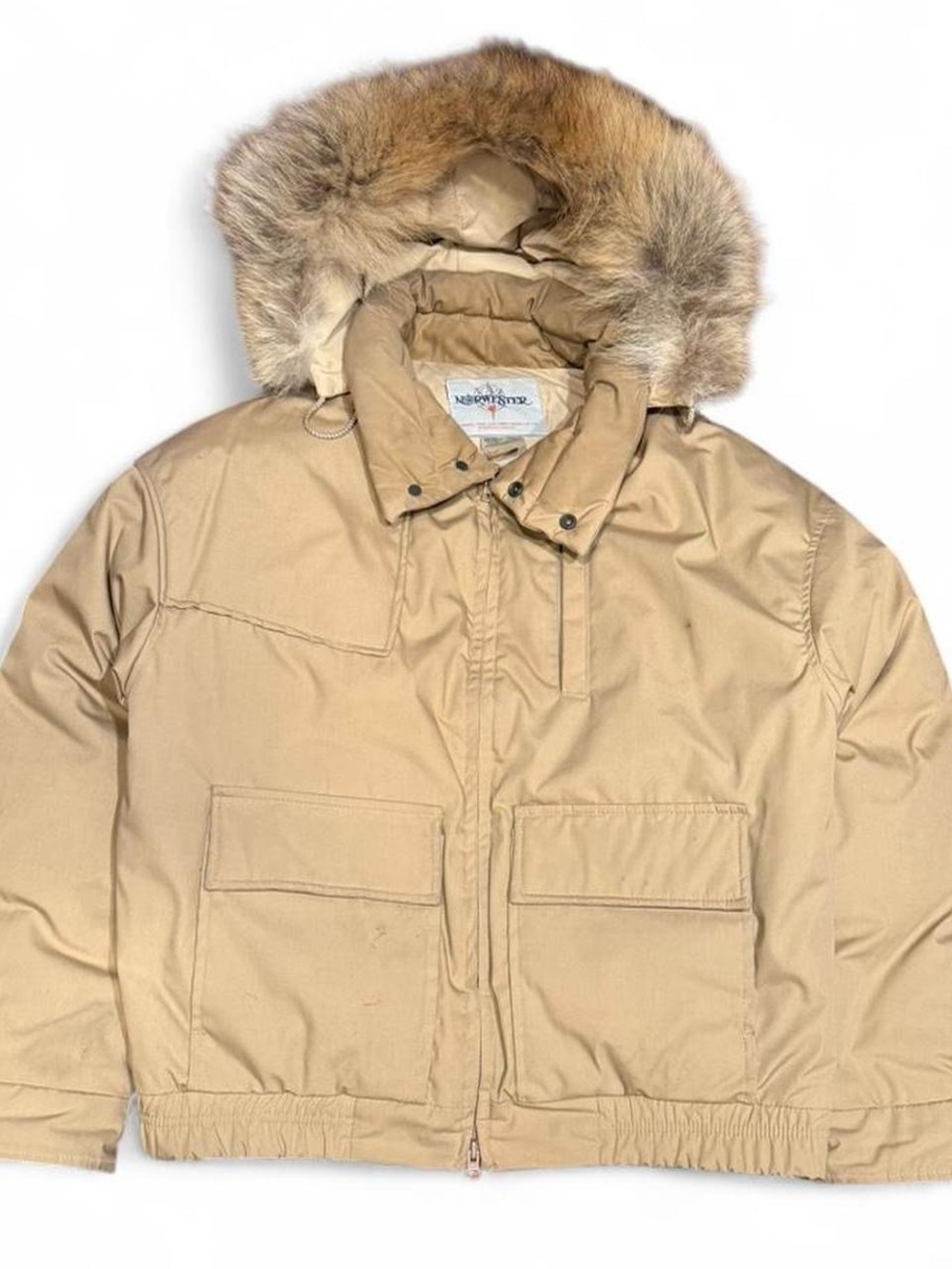 Vintage 90s Norwester Faux Fur Hooded Puffer Jacket Made in Canada